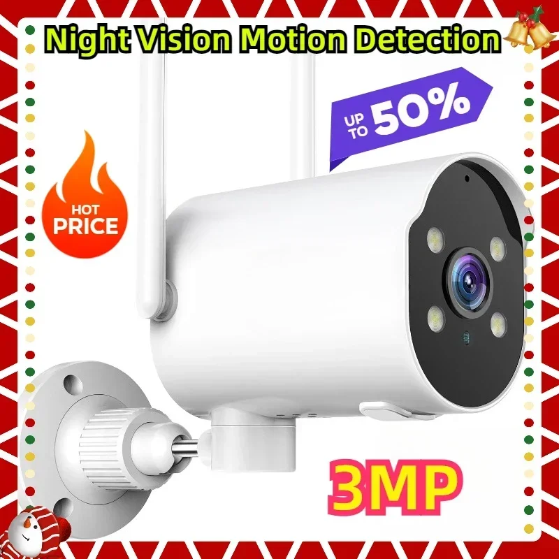 

Outdoor Wireless PTZ Wifi Surveillance Camera 3MP Security Camera Home Security Protection Night Vision Motion Detection