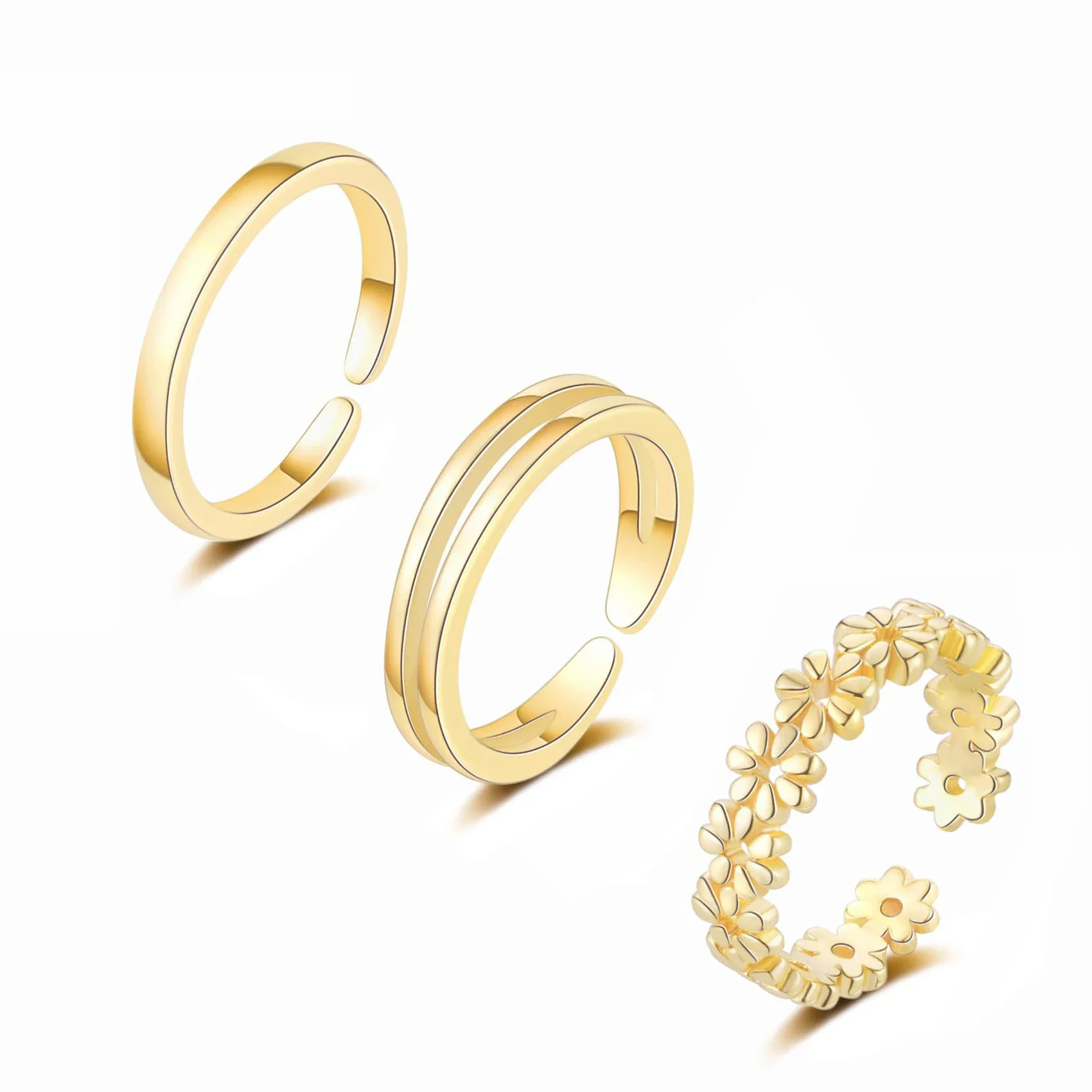 

Toe Rings for Women Flower Arrow Band Open Tail Ring Women Beach Foot Jewelry Set