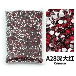 All Red Series 2-6mm Resin Non Hot Fix Rhinestones Bulk Wholesale Flat Back Plastic Crystals Nail Trimmings Crystals For Crafts