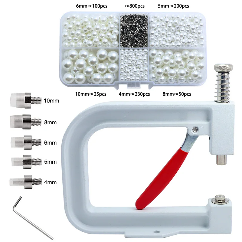 1 zestaw instrukcja przybity koralik maszyna z perłą koraliki i cztery chwytanie paznokcie odzież Cap Craft dla DIY koronkowa zrobiona na drutach kapelusz przyrządy do szycia