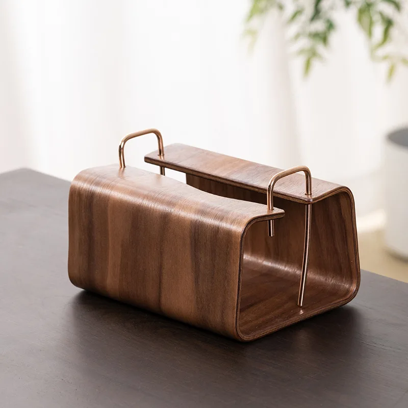 

Solid Black Walnut Tissue Box Wooden Napkin Holder Luxury Handmade Wood Storage Organizer for Living Room Table Home Decor