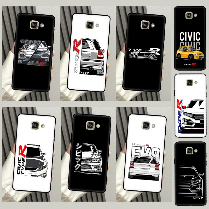 JDM Type R Civic Sport Car Case For Samsung Galaxy J3 J5 J7 2016 J1 A3 A5 2017 J4 J6 Plus A6 A8 A9 J8 2018 Back Cover