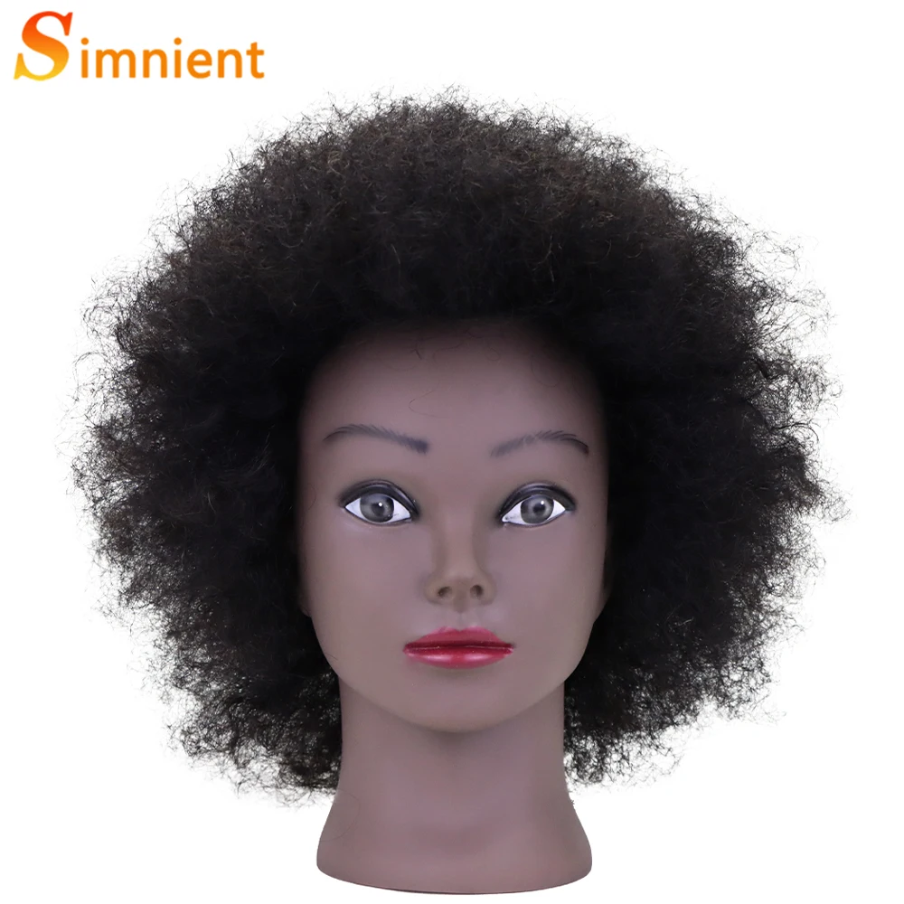 Afro Mannequin Hoofden voor Vlechten Maniquí Haar Poppen Echte Menselijke Training Kapper Model Natuurlijke vrouwen Kappers Kit Pruiken