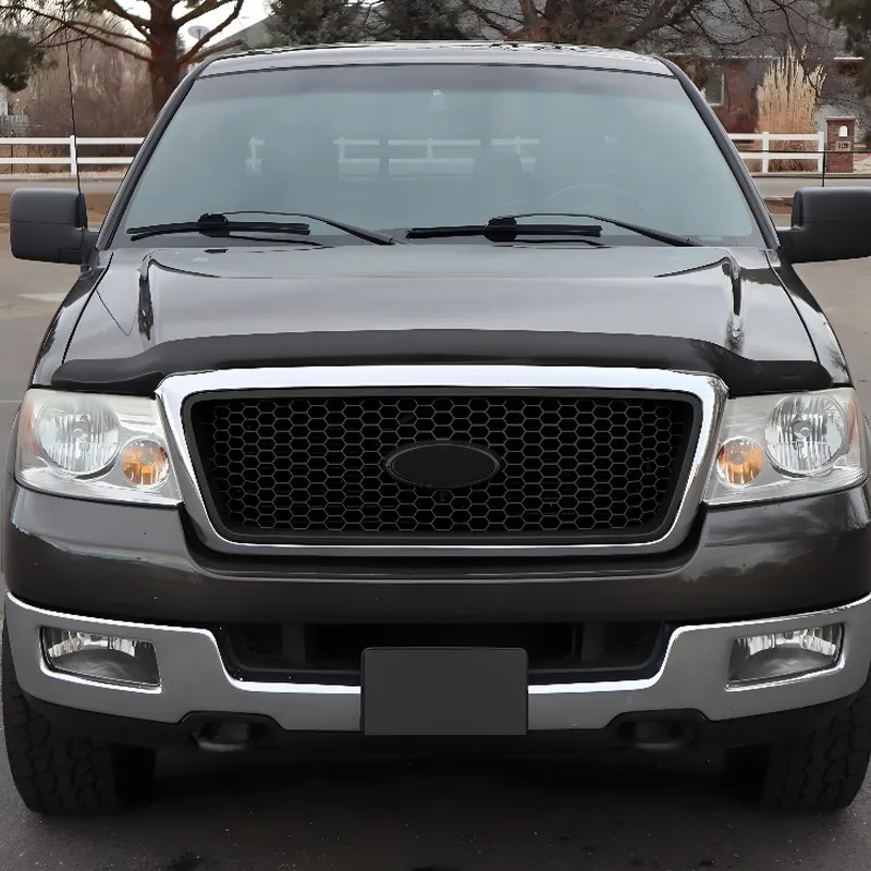 Chrome Front Bumper Upper Grille Assembly For Ford F150 F-150 Lariat Style 2004 2005 2007 2008 Fits Matte Black Honeycomb Base