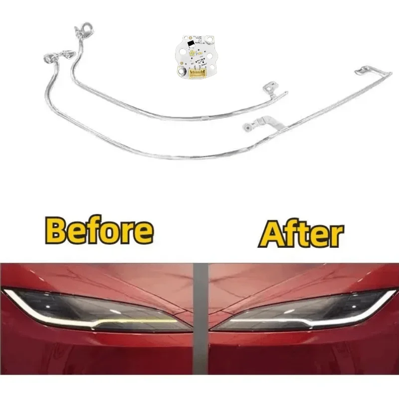 

Новинка для Tesla Model 3 2024 2025, автомобильные DRL фары, направляющая пластина, дневные ходовые огни, трубка, ангельские глазки, автомобильные аксессуары