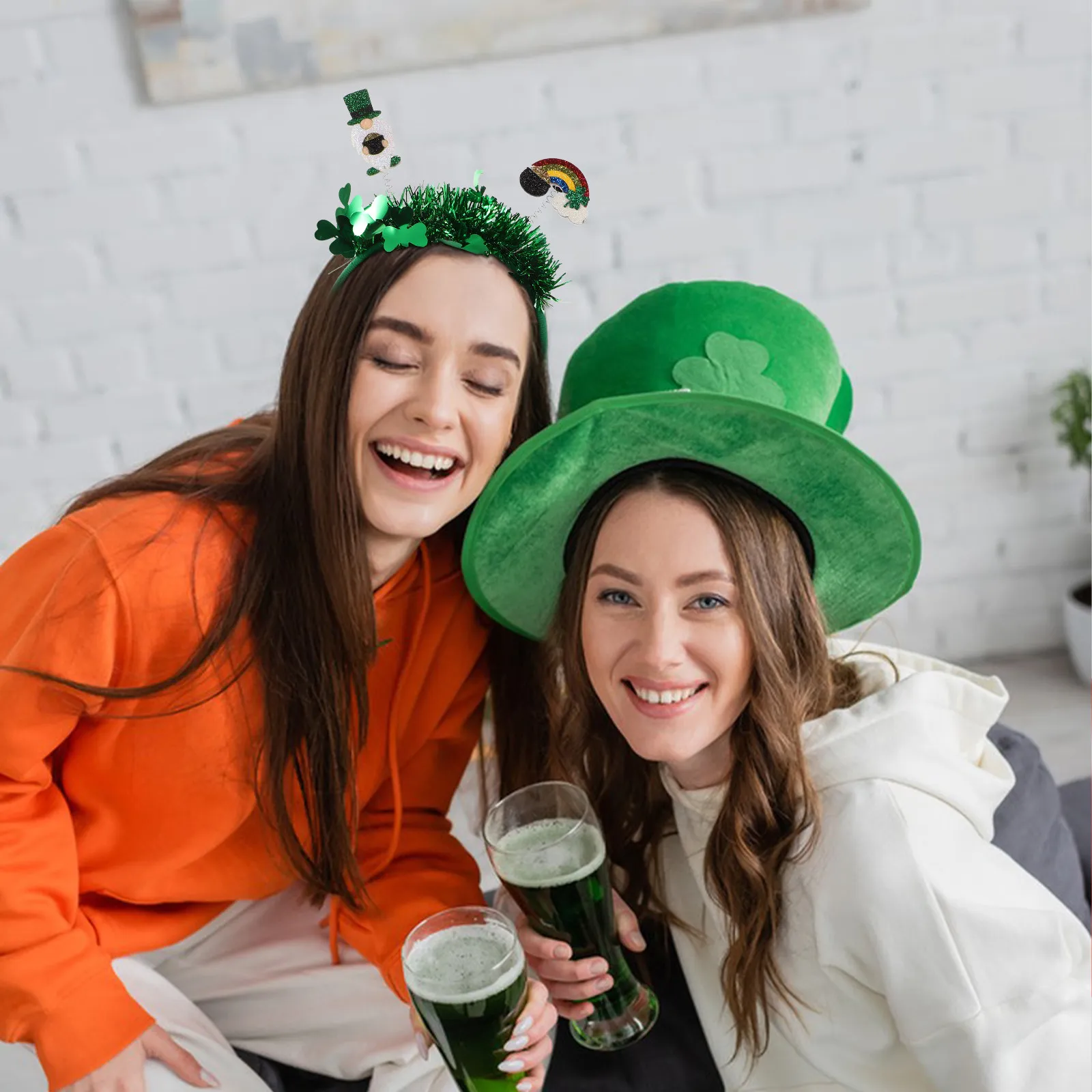 

St Patricks Shamrock Hairband Party Headwear Soft Elastic Hair Accessory Comfortable for Women Girls Festival