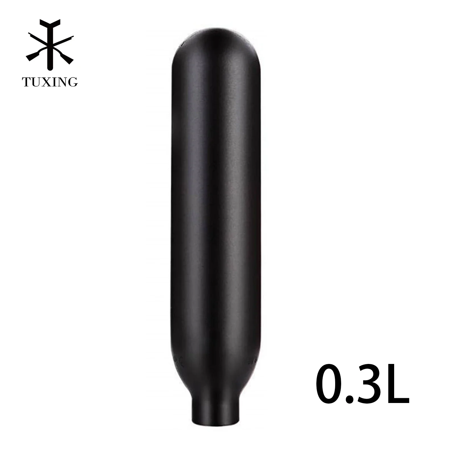 TUXING 0.3L 300cc Aluminum Cylinder 200Bar High Pressure Air Tank 18Ci Capacity CO2 Bottle Cylinder Round Bottom Thread M18*1.5