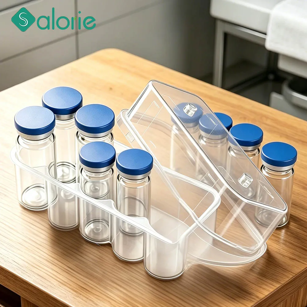 2/3/5/7/10ml Glass Vials for Insulin Pen Injection, Sealed with Rubber Stopper Cap, Empty Injection Bottles and Storage Box