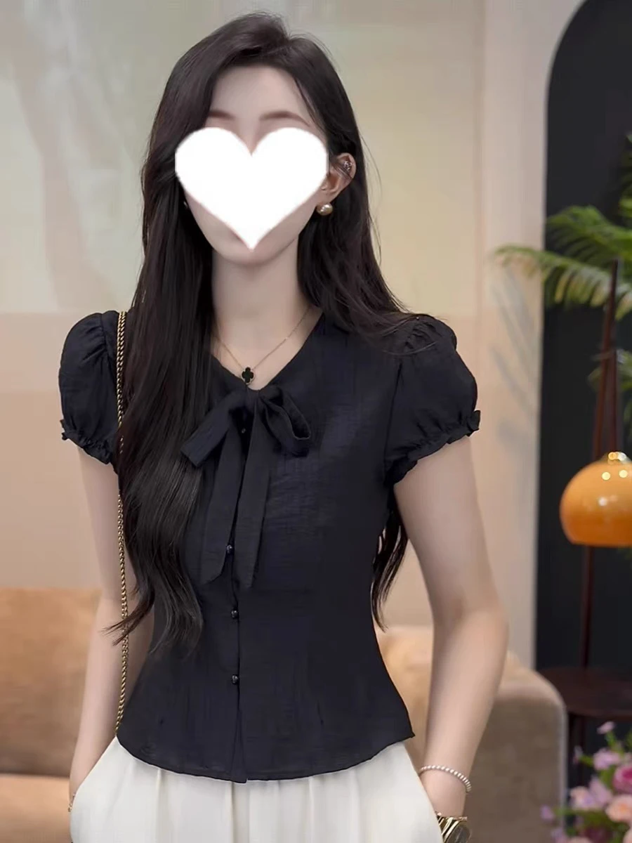 

Для похудения V-Ne ort Sve irt Женский модный корейский топ с поясом из полиэстера и смеси хлопка Bubble Sve UV Prote...