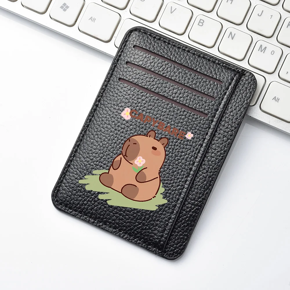 Mini billetera delgada y bonita de cuero PU, regalo de cumpleaños para mujer, tarjetero bancario, billetera compacta elegante para mujer