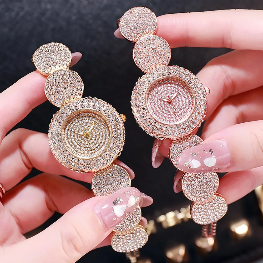 Fashion Pattern Diamond Ladies Watch for women Quartz Women\'s Watch Girls Lady Clock Bracelet Chains Free Shipping Ladies Dress
