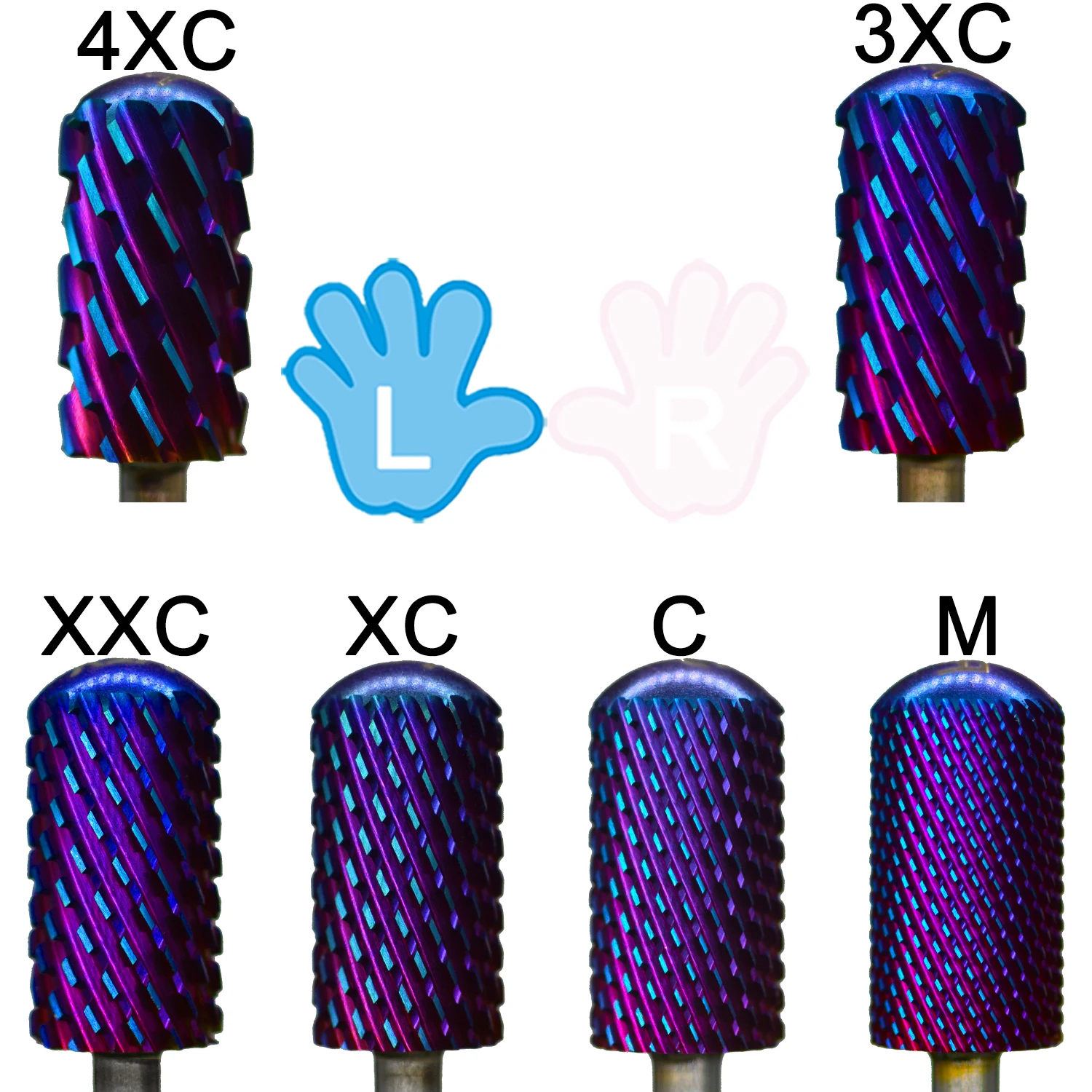Left Handed 6.6 Large Round Top Blue Blade Carbide Strongest Barrel Nail Drill Bit Best remover for Powder Accessories Thick gel