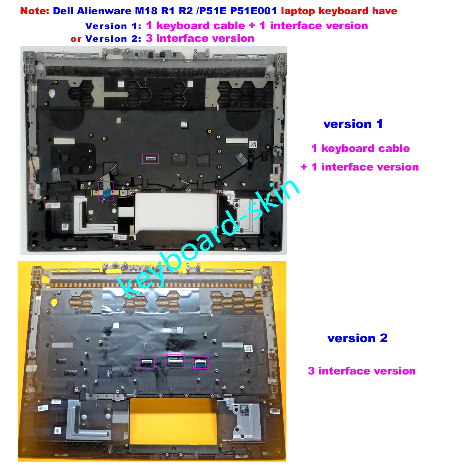 (Version 1) New Backlit US without-Palmrest Keyboard For Dell Alienware M18 R1 M18 R2 P51E P51E001 laptop