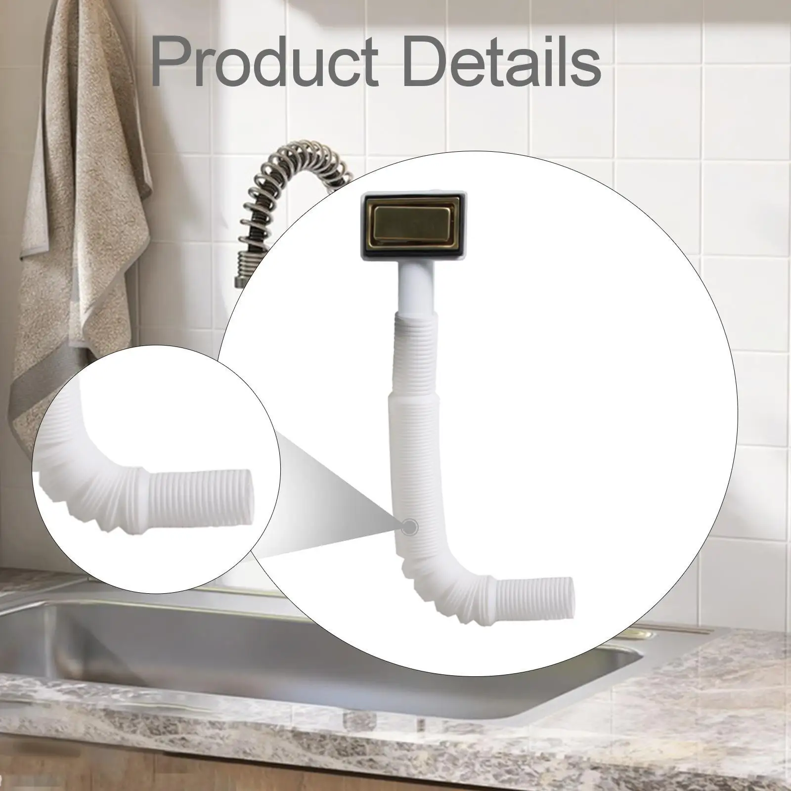 Kitchen Sink Drain Pipe Bathroom Professional Easy Installation Sink Overflow