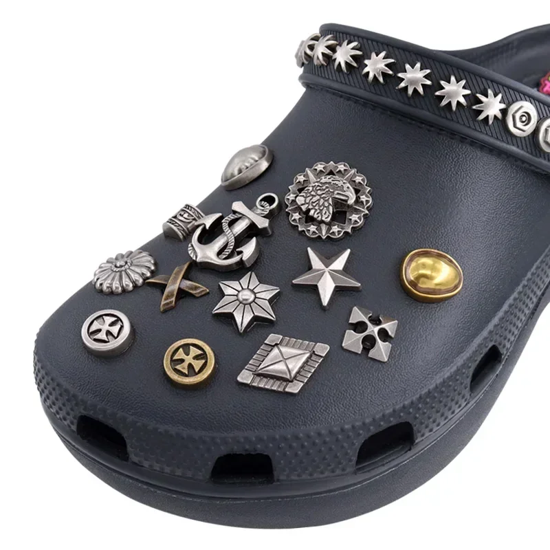 1 قطعة سحر الأحذية ل إكسسوارات أحذية الصنادل دبابيس الخماسي معدن فضي انفصال هالوين الصنوبر الأحذية الزينة w-7