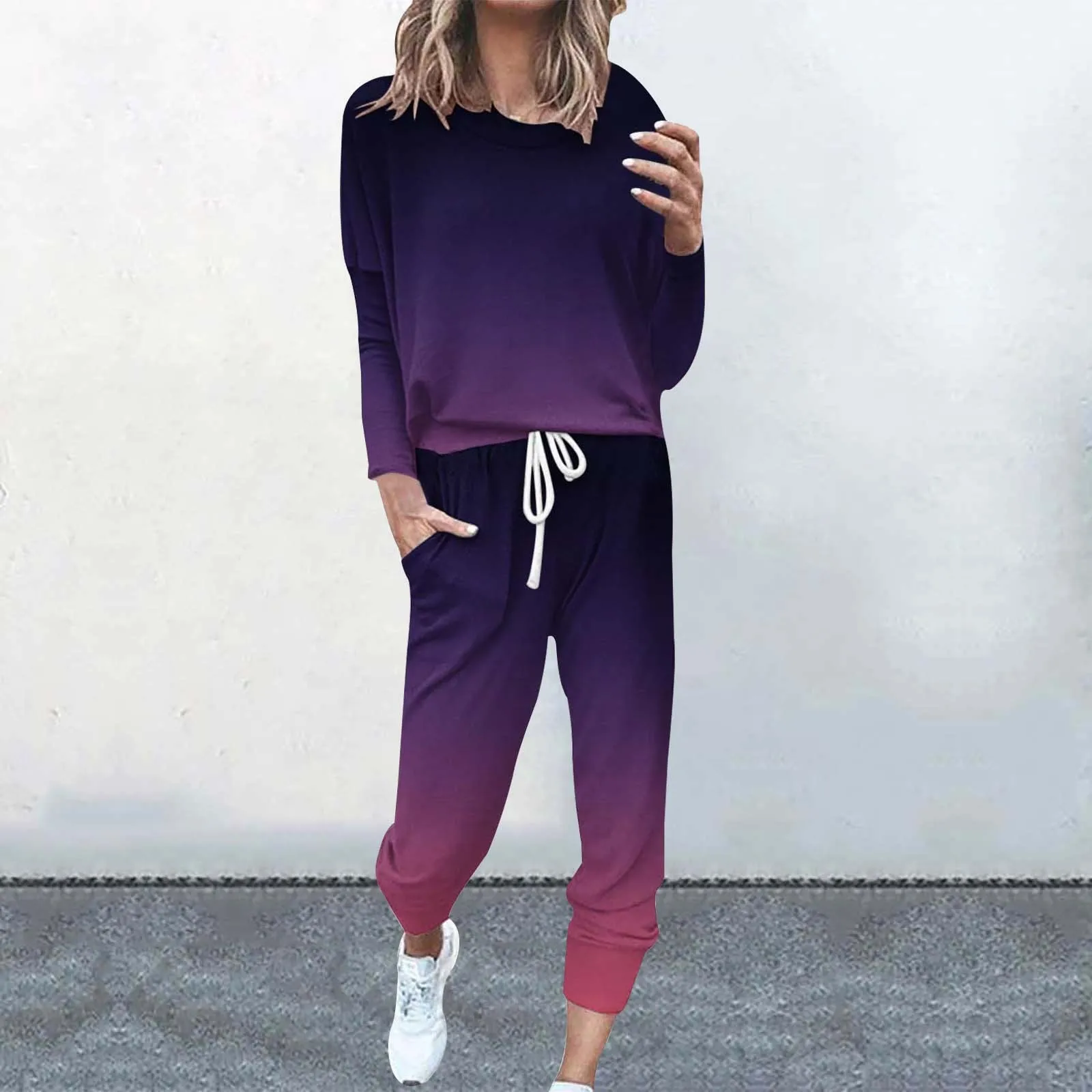 Autumn Women Tracksuit 2 Pieces Set Thin Pullover Hoodies+Pants Sport Suit Female Warm Sweatshirt Jogger Fitness Suit