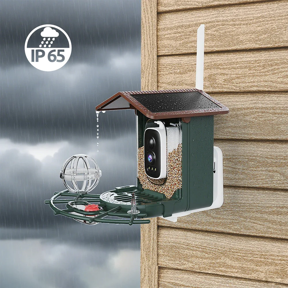 Bird Feeder Camera 4MP 2K HD Bird Video Capture WiFi Solar Battery Powered Camera,Night Vision,Birdwatching,Instant Alerts