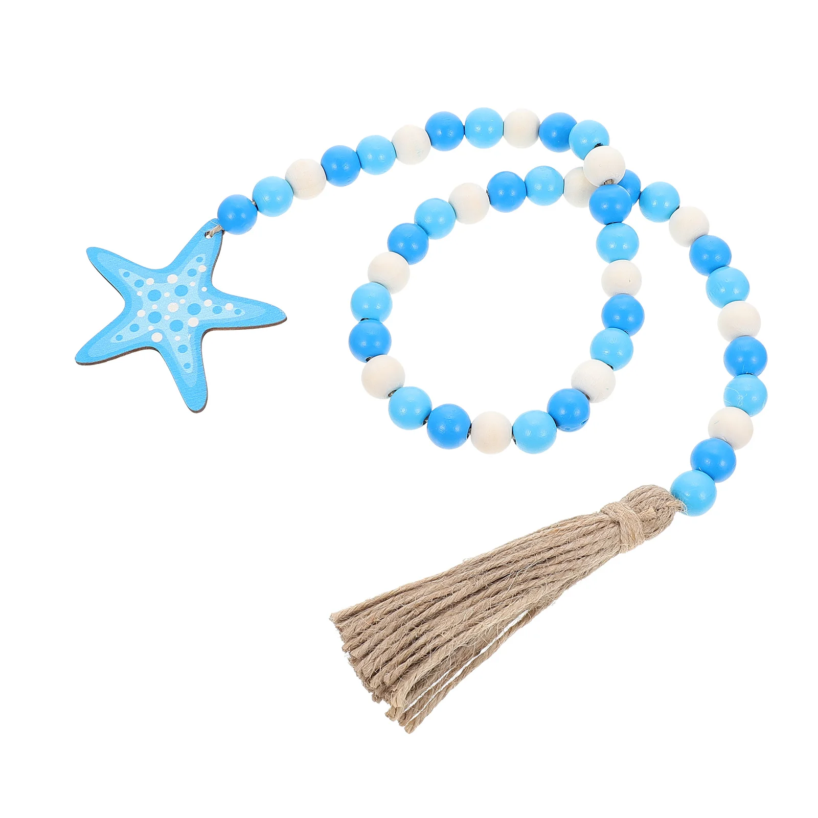 

Hawaii Style Wooden Bead Garland Tassel Pendant Wall Hanging Ornament Decor For Bedroom Garden Porch Window Door Rustic