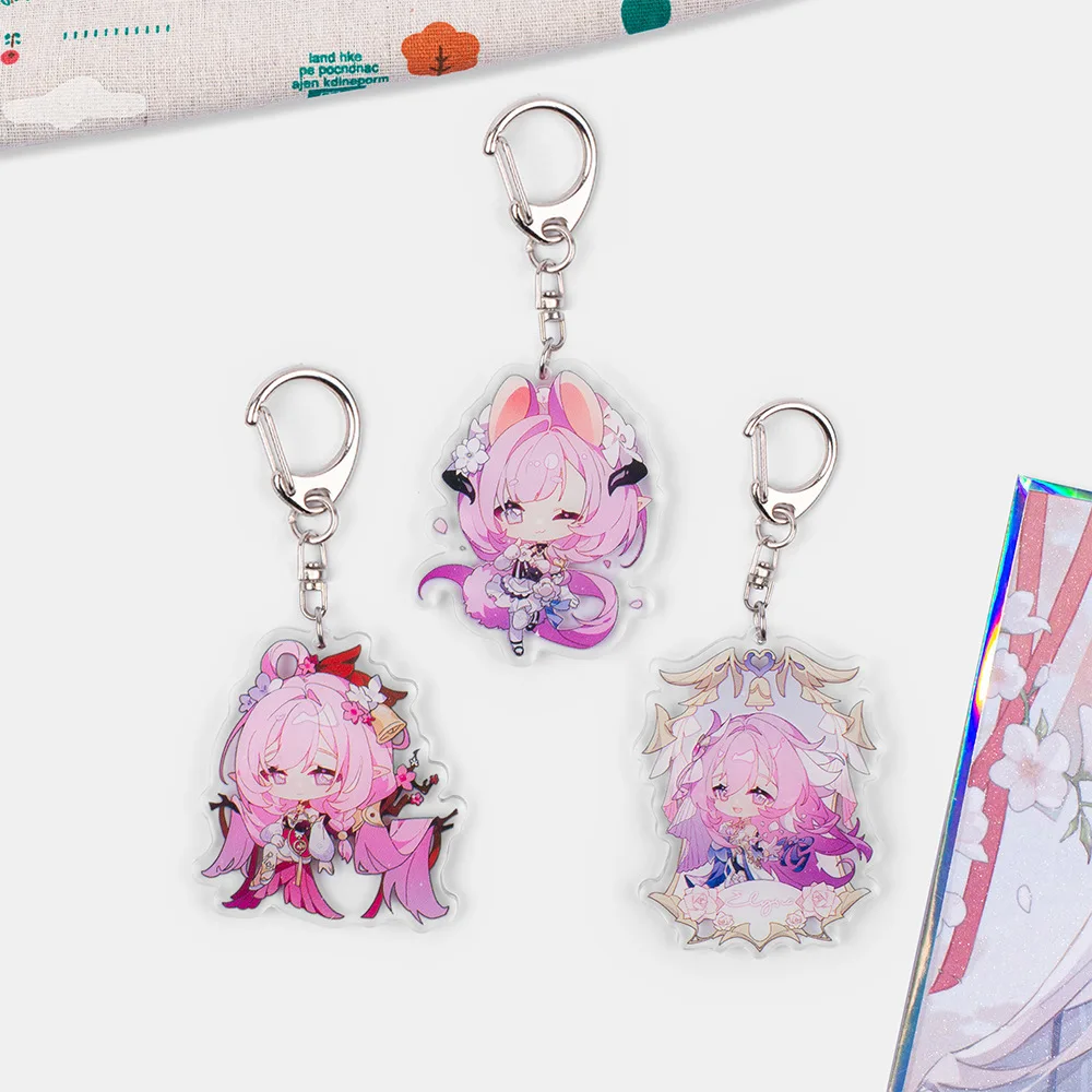 

Game Honkai Impact 3 Elysia Cosplay Keychains Key Chains Acrylic Keychain Pendant Xmas Gifts