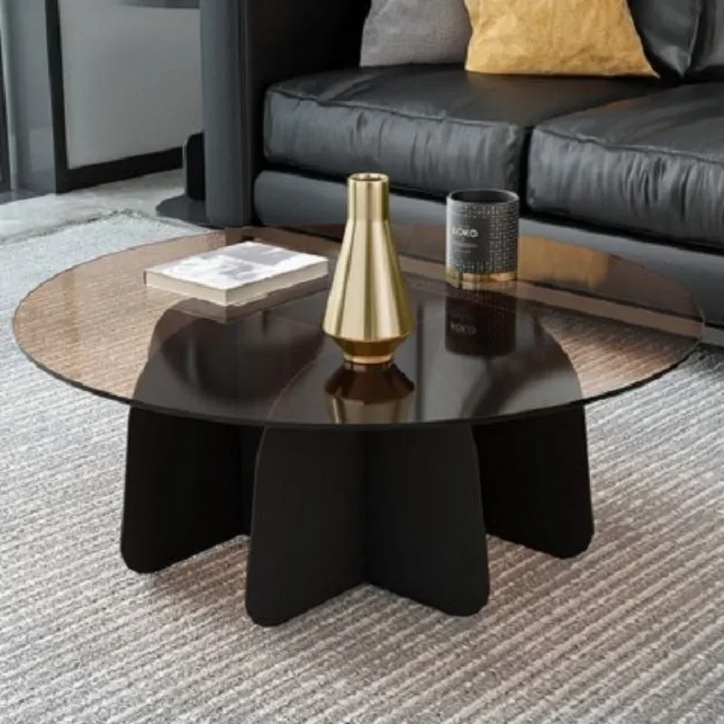 Modern Nordic Coffee Tables Luxury Design Metal Unique Black Coffee Table Round Simple Minimalist Basse De Salon Home Furniture