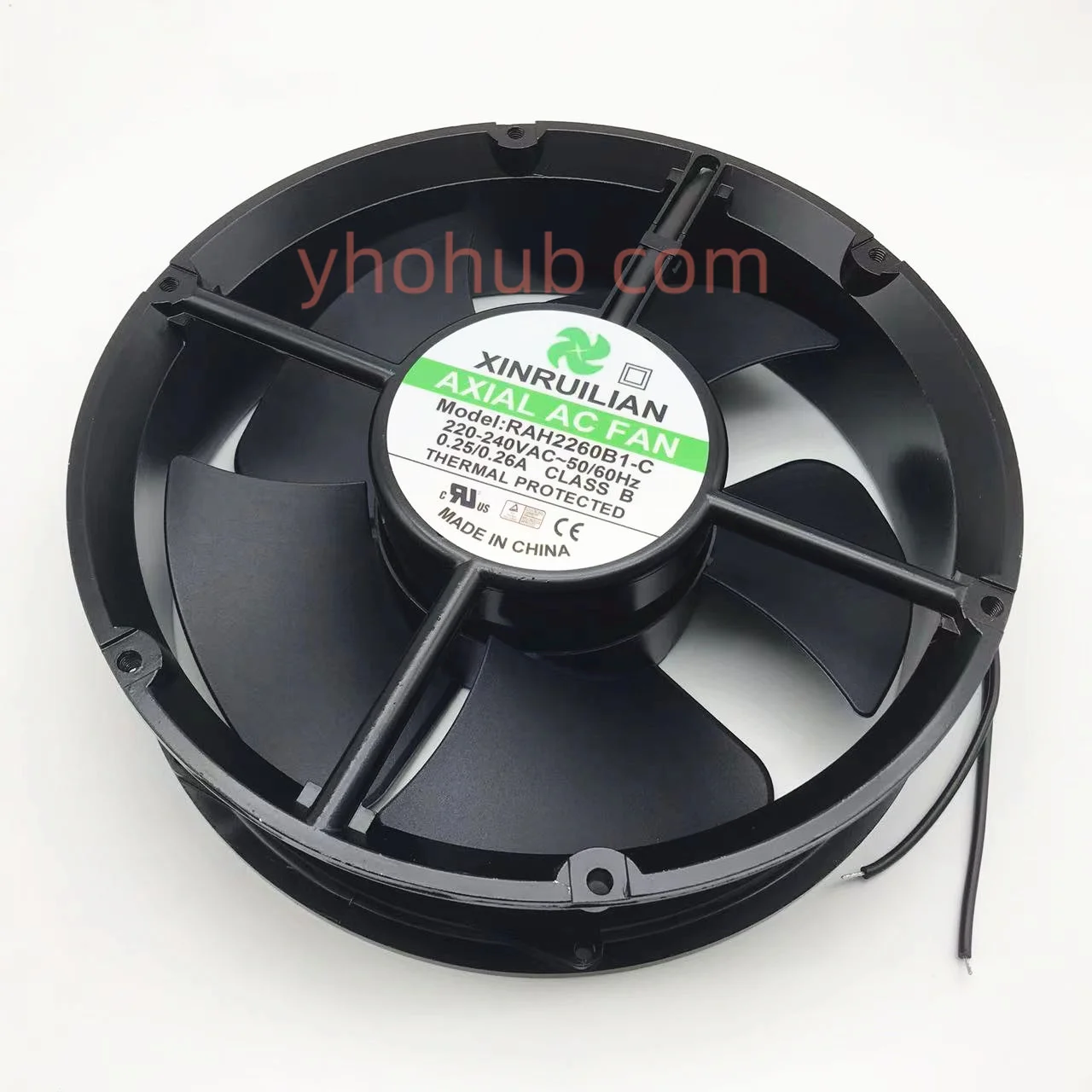 Xinruilian RAH2260B1-C AC 220V 0.25A 200x200x60mm 2-Wire Server Cooling Fan