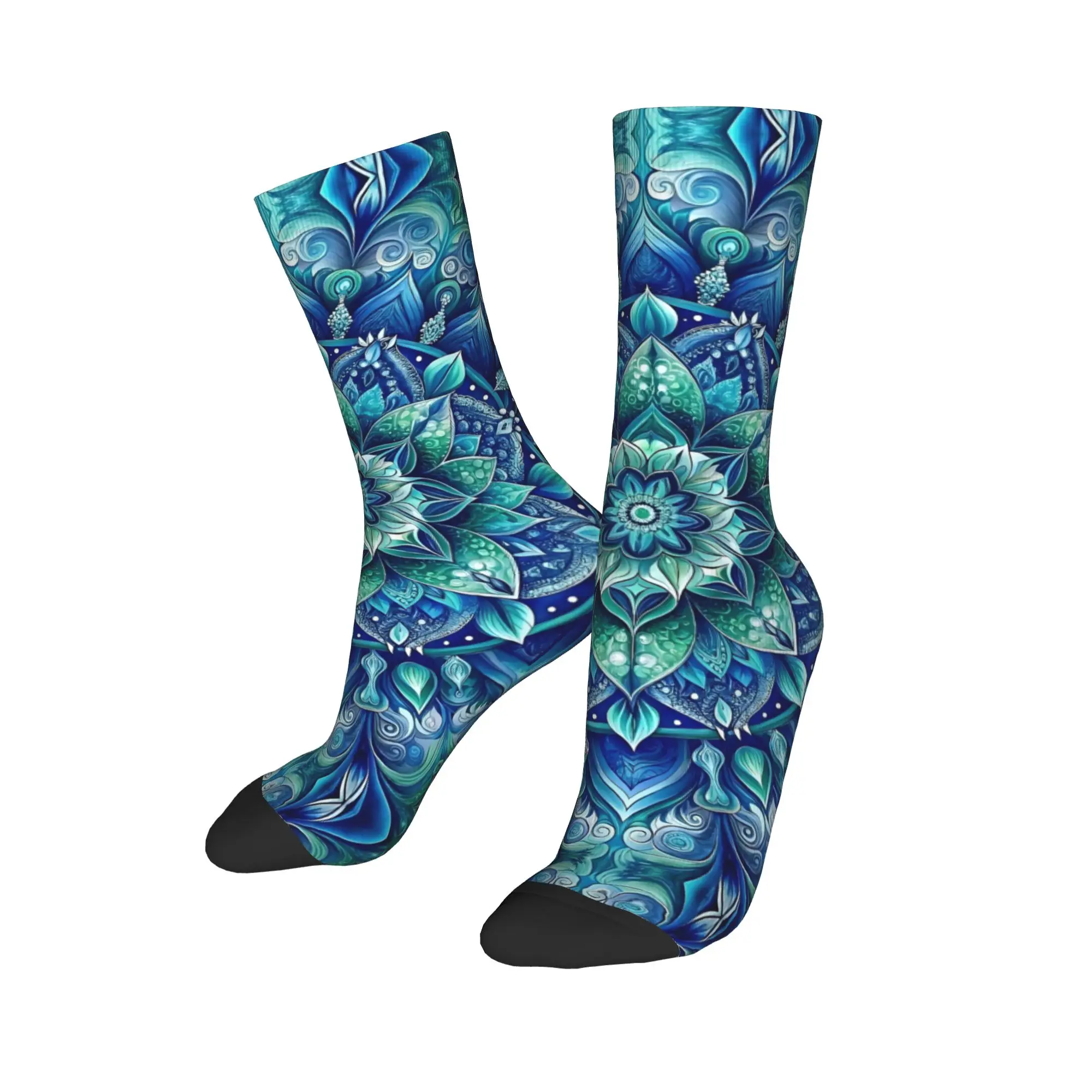 

Мужские носки с мандалой на заказ, унисекс, милые носки с 3D принтом, очаровательные цветы, красочные цветочные узоры, модельные носки