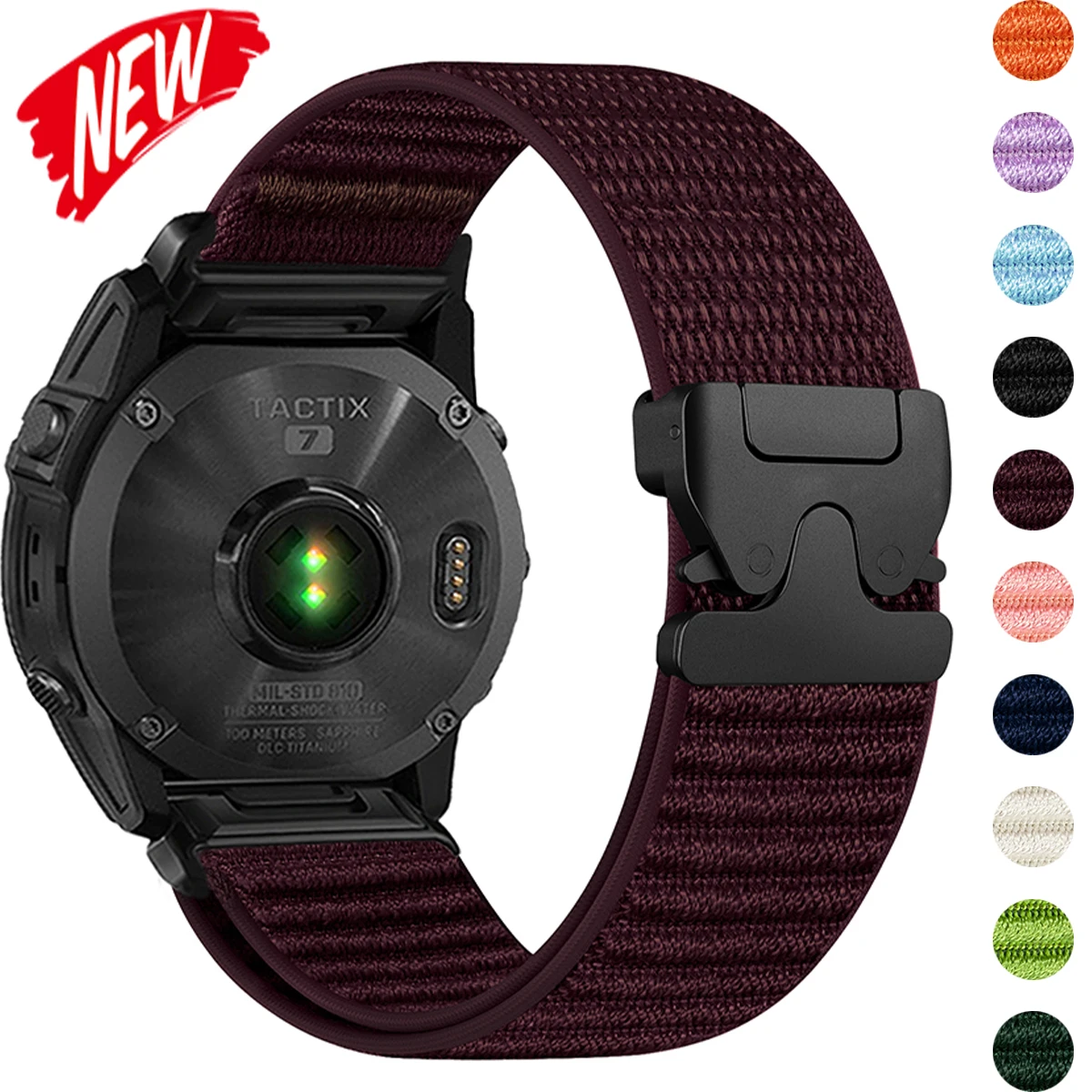 

Нейлоновый ремешок-петля 20/22/26 мм для Garmin Fenix 8 47 мм 51 мм 7 7X 6 6X 5 5X Plus/Enduro 3/Epix Pro Gen 2 ремешок QuickFit браслет