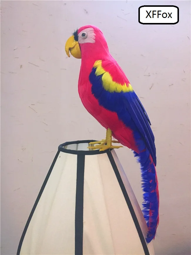 

new real life red&blue parrot model foam&furs lovely parrot bird gift about 42cm d0239