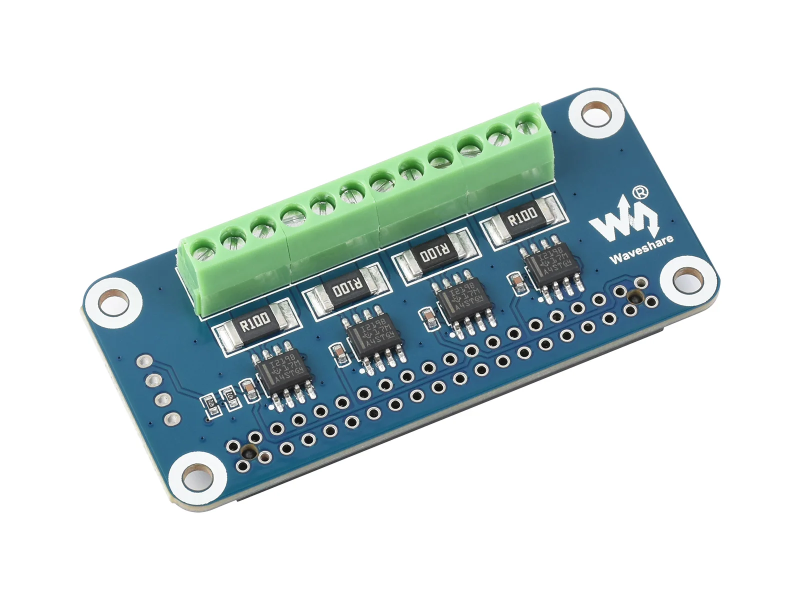 Current/Power Monitor HAT,4-ch Current/Voltage/Power Monitor HAT for Raspberry Pi, I2C/SMBus Interface