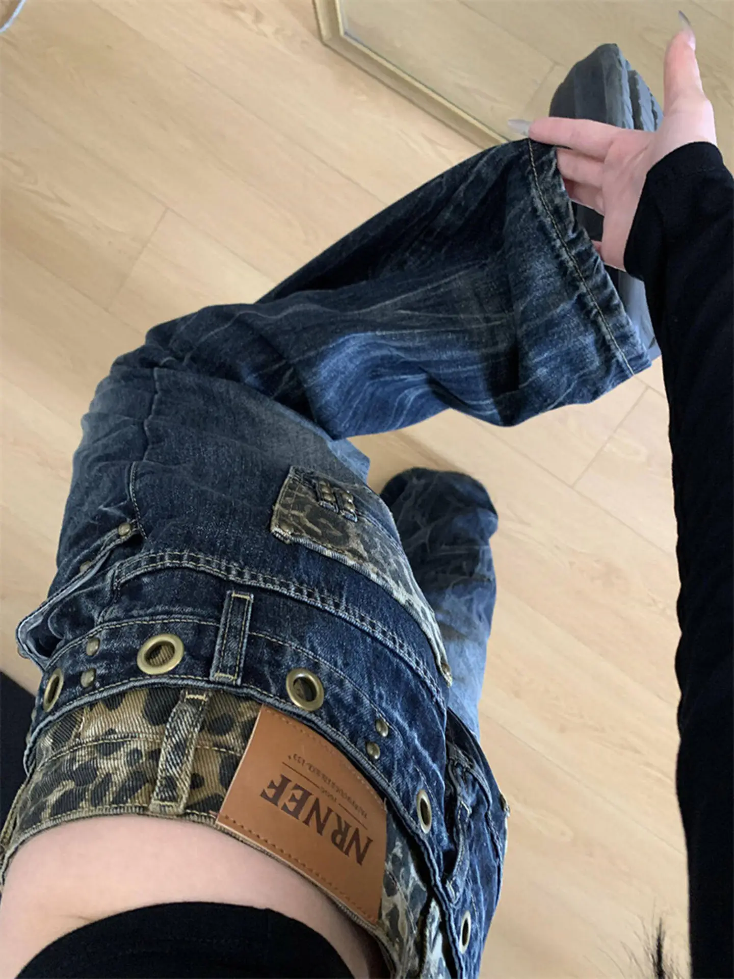 

Retro High Street American Blue Button Zipper Jeans 2026 Women's Washed Spring Autumn Design Slim Fit and Slimm Casual Pants