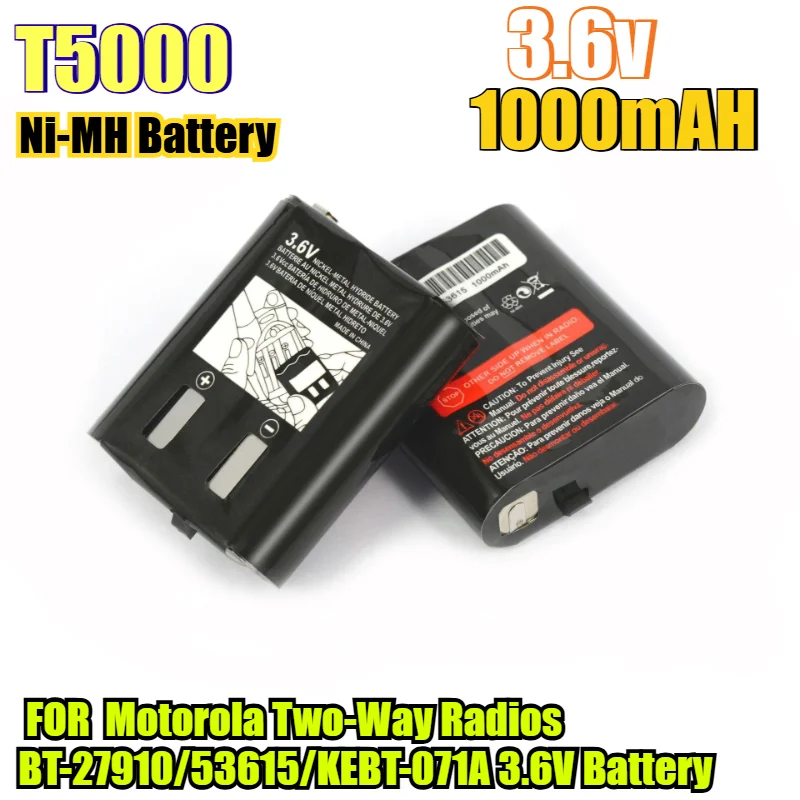 1000mAh High Capacity Rechargeable Ni-MH Battery Pack FOR  Motorola Two-Way Radios BT-27910/53615/KEBT-071A 3.6V Battery