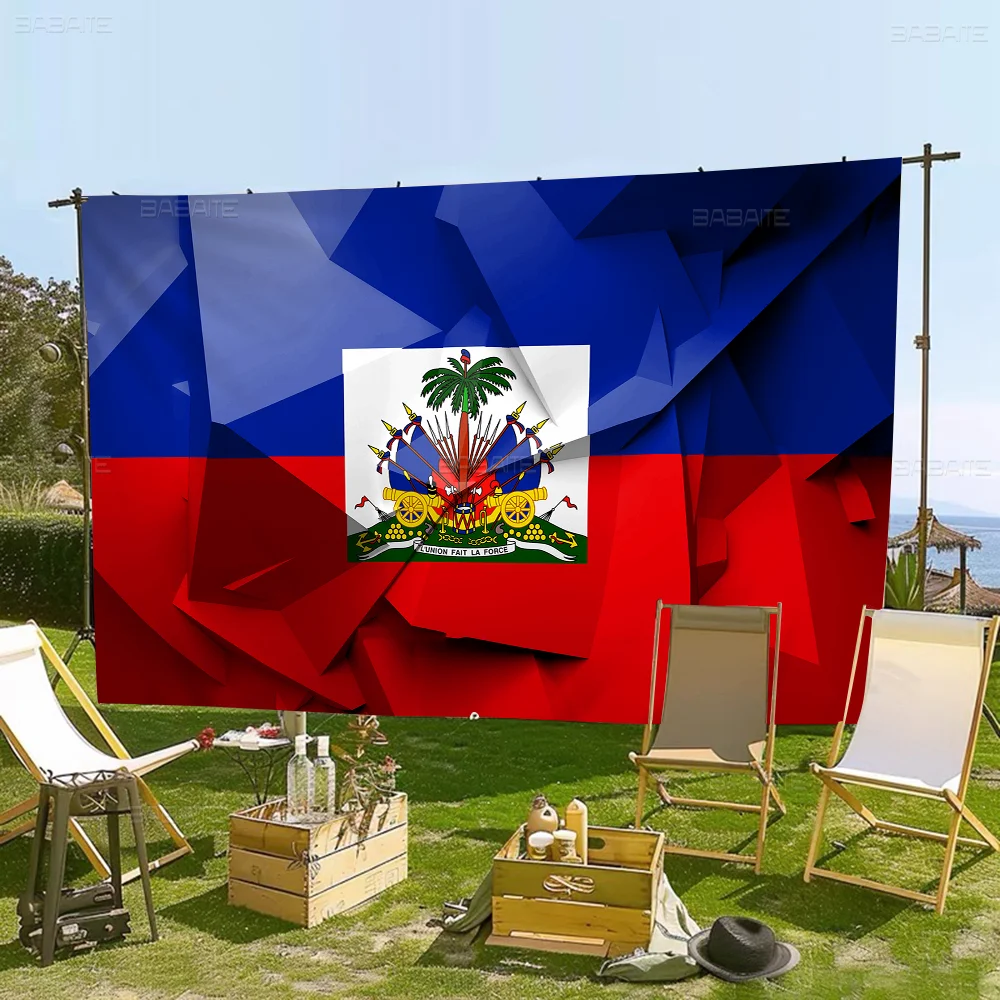 Vintage Haiti Haitian Flag Banner Art Printing Japanese Wall Flag Anime Wall Hanging Home Decor