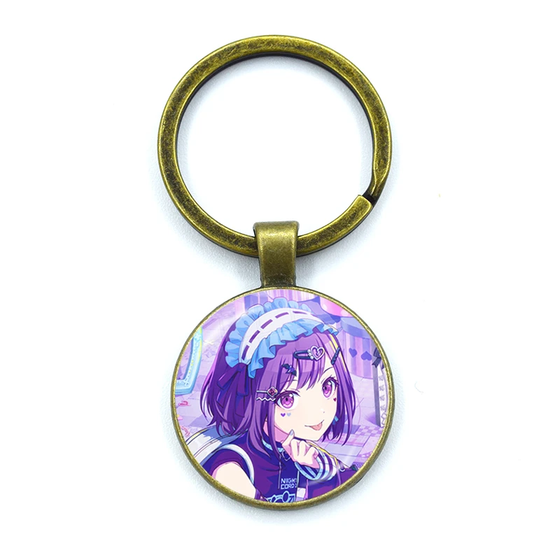 Project SEKAI Anime Shinonome Ena Enanan Keychain Kawaii Cartoon Glass Dome Key Ring Gifts for Fans Friends