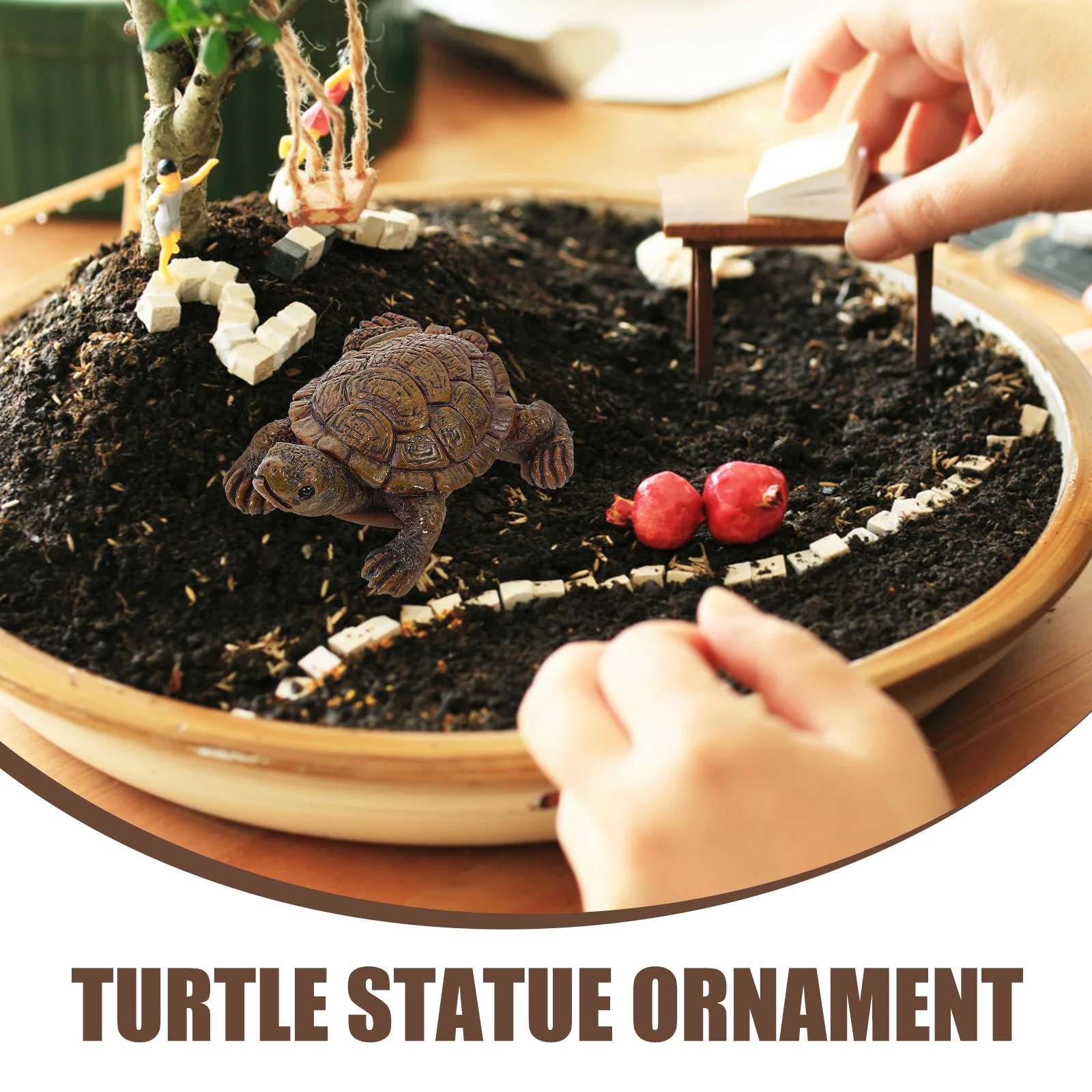 

Delicate Resin Turtle Sculpture Small Desktop Decoration Lucky Tortoise Ornament Natural Animal Home Ornament Turtle Figurine