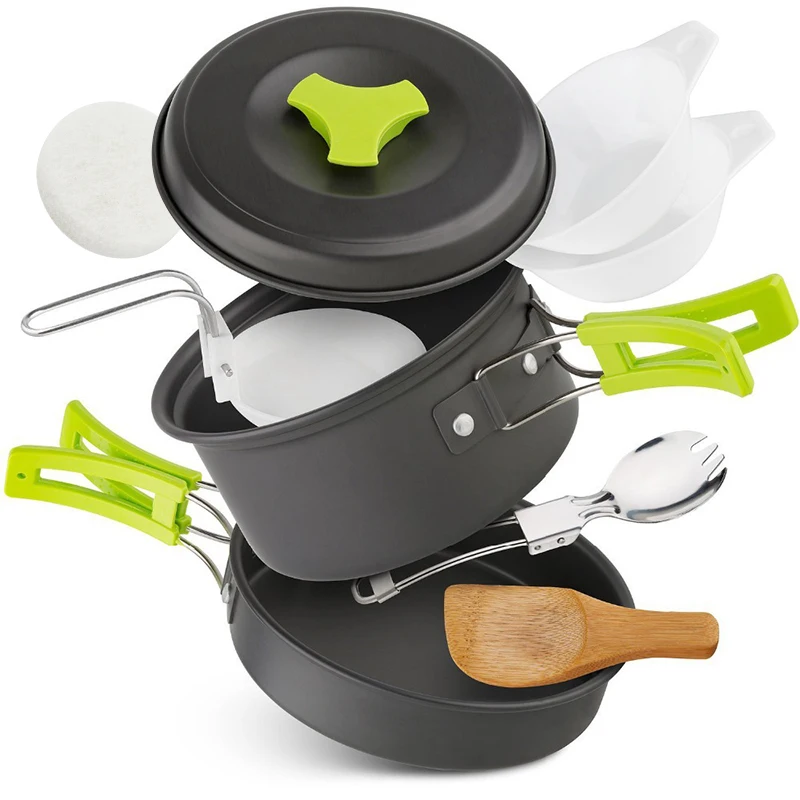 Camping Cookware Set Backpacker's Cooking Set: Portable, Durable Outdoor Cookware with Tableware and Handy Storage Bag 3
