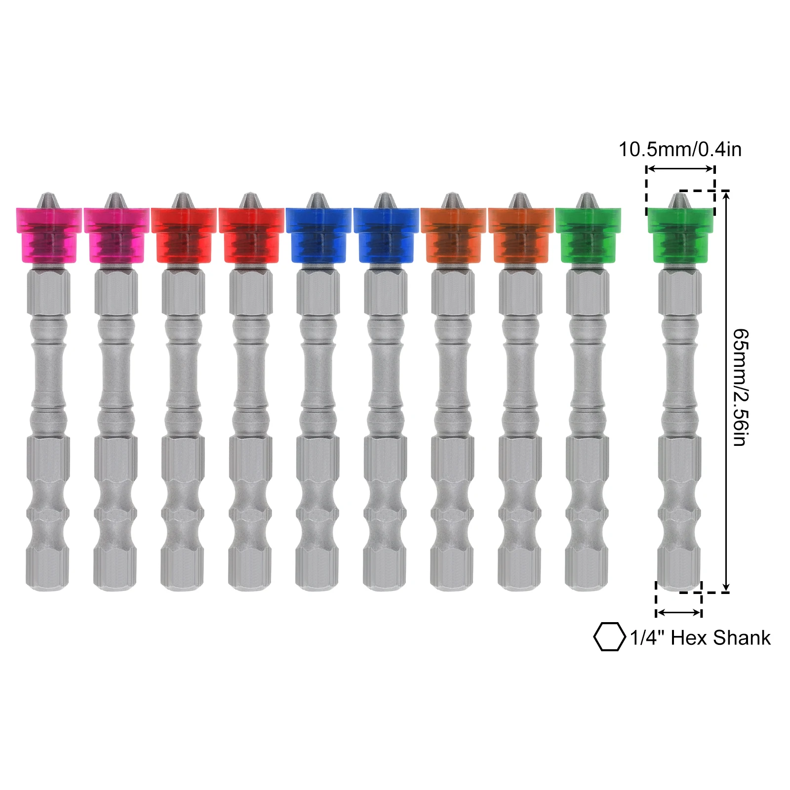 10 pezzi magnetici PH2 Phillips punte per cacciavite a testa incrociata 1/4 pollici codolo esagonale profondità arresto vite punte per trapano punte per cacciavite