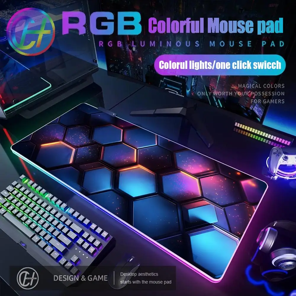 

Красный, синий градиентный дизайн Коврик для мыши RGB Игровой коврик для мыши HD Gamer Большой светодиодный светильник XXL Коврики для мыши ПК Компьютерный ковер