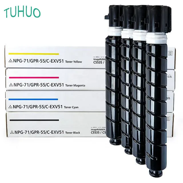 

1PCS NPG-71 NPG71 G71 Toner Cartridge Compatible For Canon C5535 C5540 C5550 C5560 Printer GPR-55 C-EXV51 Color BK:600g CMY:450g