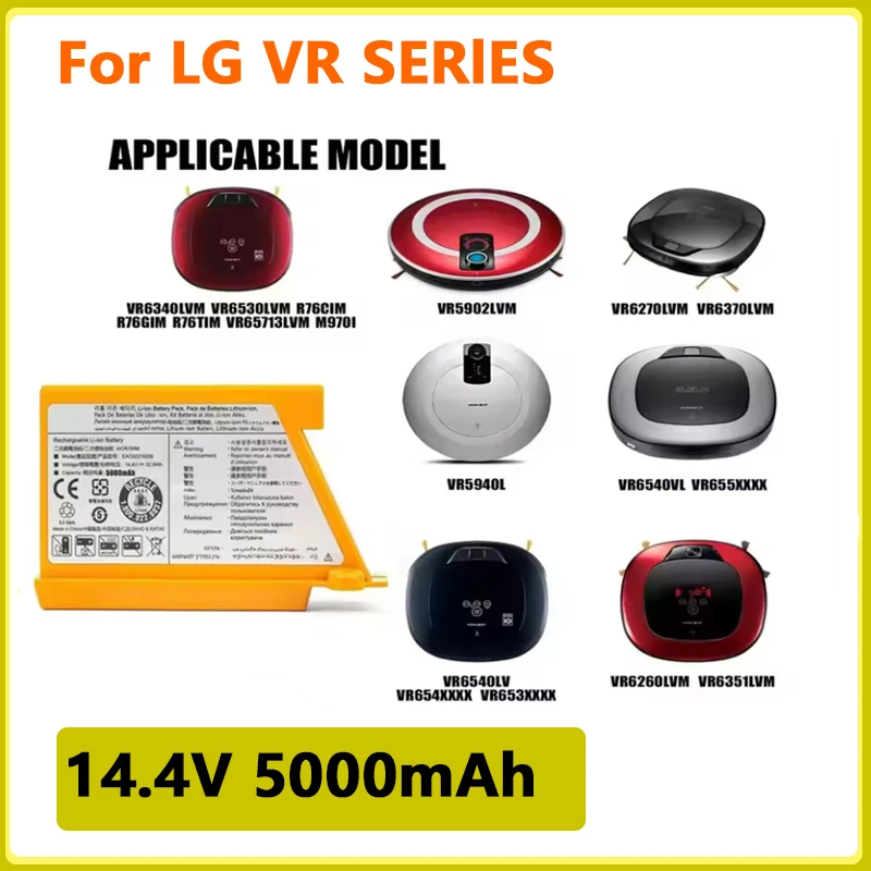 New 5000mAh Sweeping Mopping Robot Vacuum Cleaner battery For LG VR64703LVMB VR65720LVMP VR65715LVM EAC62218205 VR66750LVWP