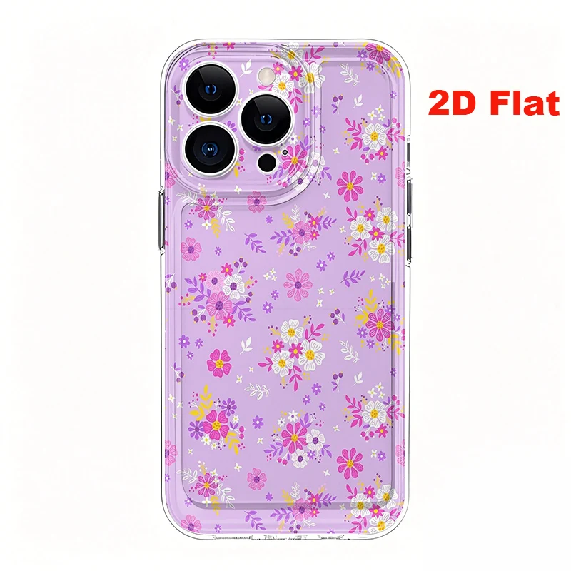 2D Flat Soft Silicone Phone Case For iPhone 17 Pro Max 16 18 Pro 13 11 15 14 Plus 12 17 16E 17Promax Shockproof Transparent Funda Cover