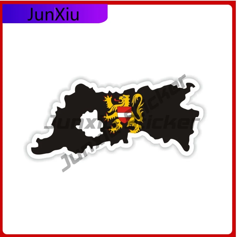 

Flemish Brabant Belgium National Emblem Map Shape And Outline Vinyl Waterproof Decals Personalized Car Stickers For Motorcycle