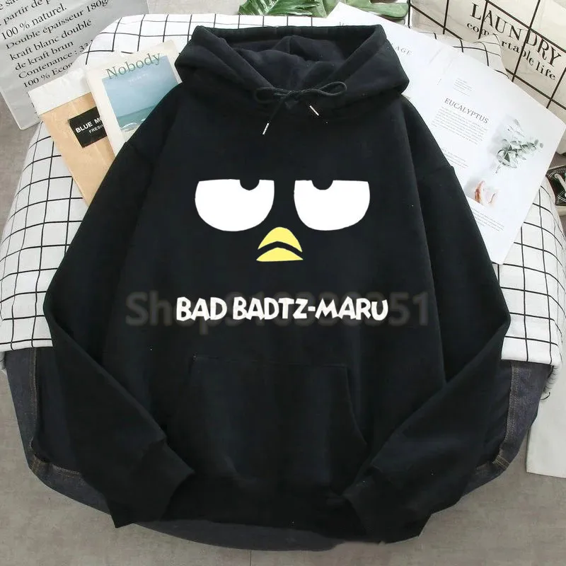 Cartoon Anime Bad Badtz Maru Women Pullover Tops Winter Hoodie New Fashion Sports Couple Long Sleeve Sweatshirt Clothes