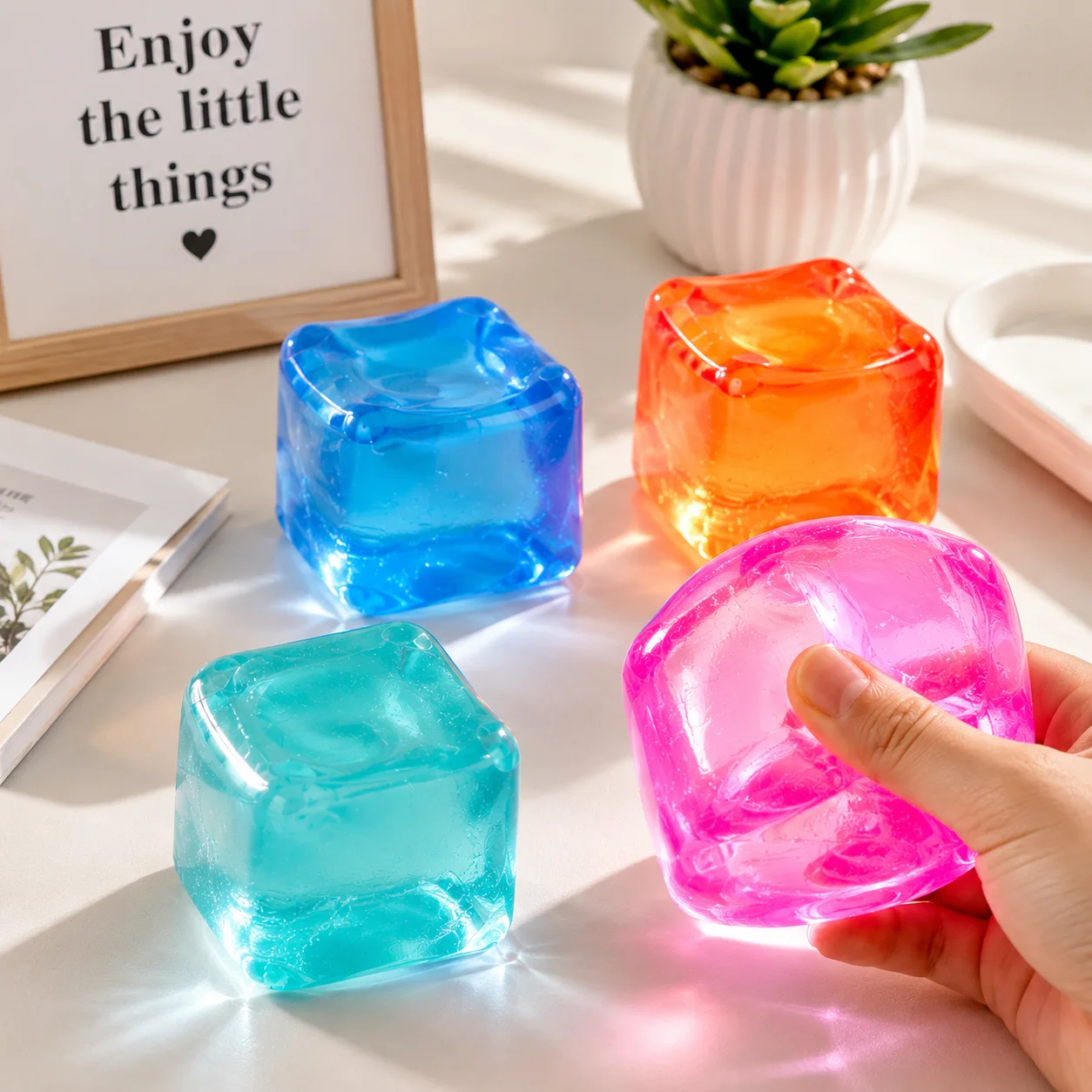 1 Piece in a Random Color, Super Soft and Stretchy Cube-Shaped Squeeze Maltose Toy, Slow Rebound Sensory Toy That Is Hard to Put Down, Suitable for Boys and Girls, Fidget Toy for Desk, Gatherings, Party Favors, Birthday Gifts
