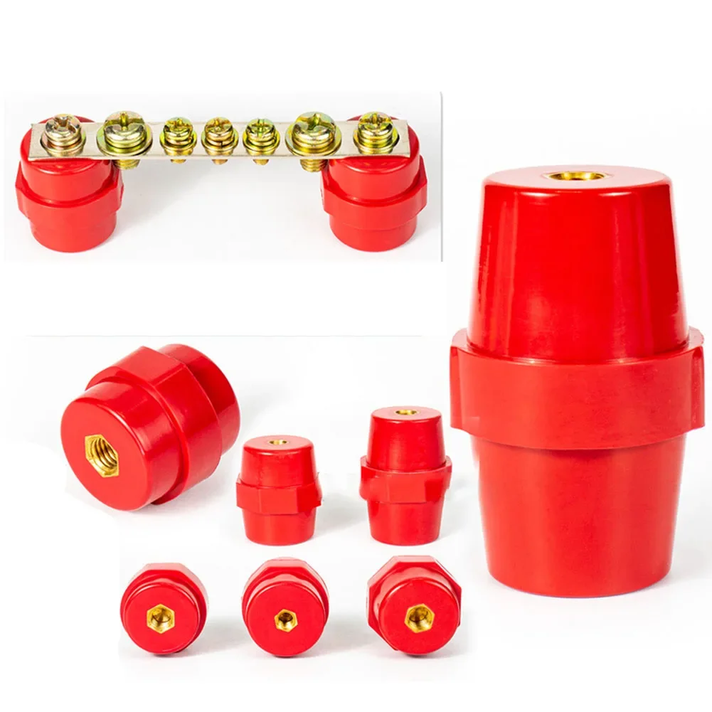 

10 шт. красные изоляторы для шин SM-40 M8, высокопрочные полиэфирные прокладки, изоляторы, аксессуары для электрооборудования ﻿
