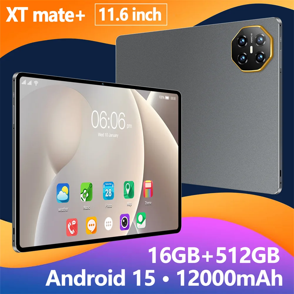 

Новый планшет Pad XT Mate, Android 15, детские планшеты с экраном 11,6 HD, 12000 мАч, 4G, 5G, планшеты с двумя SIM-картами, глобальная версия, 22 ГБ + 2 ТБ, вкладка