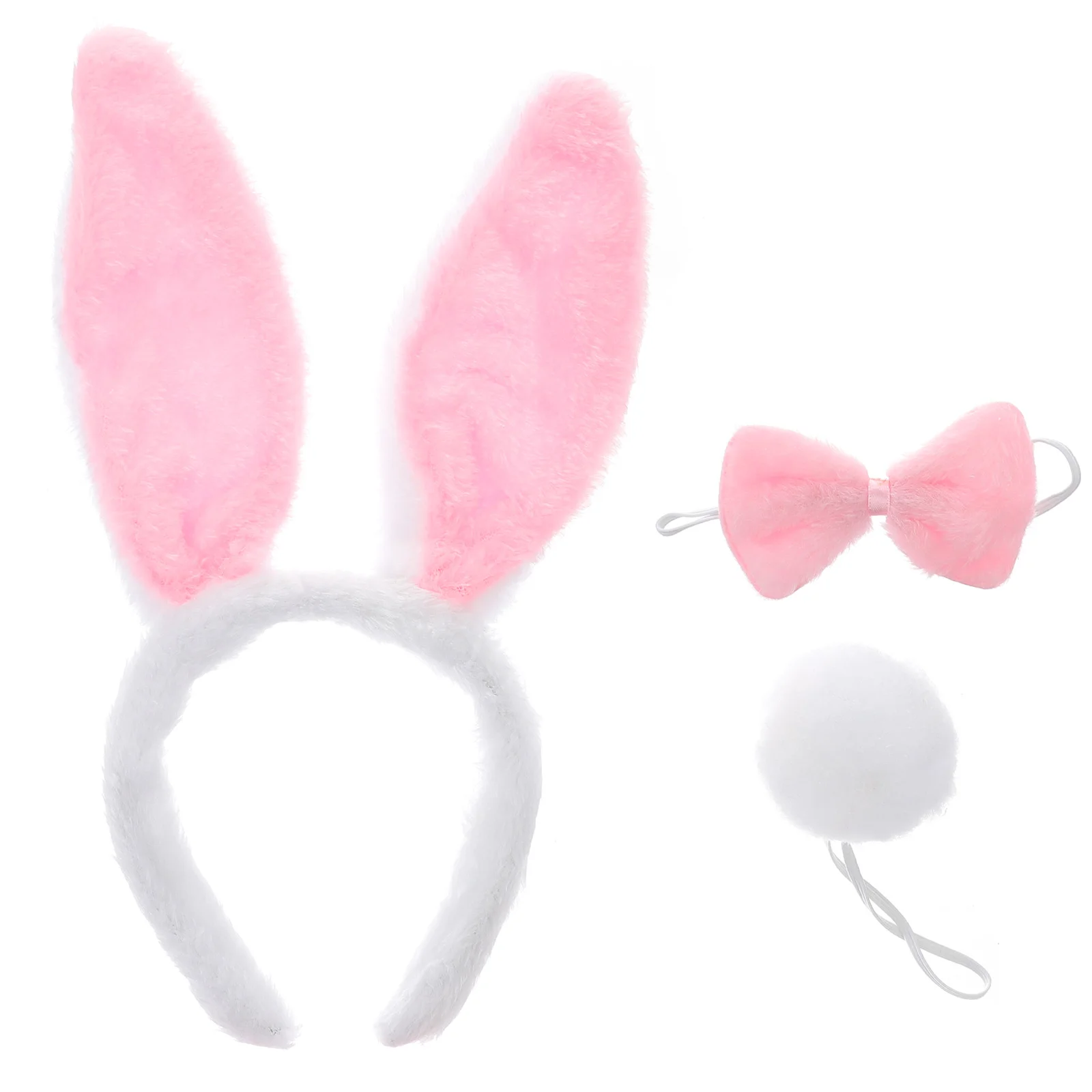 Tail Bunny Ear Headband Rabbit Headdress Scarf Party Supplies Animal Cosplay Nose Pink Hair Hoop Headwear Toddler