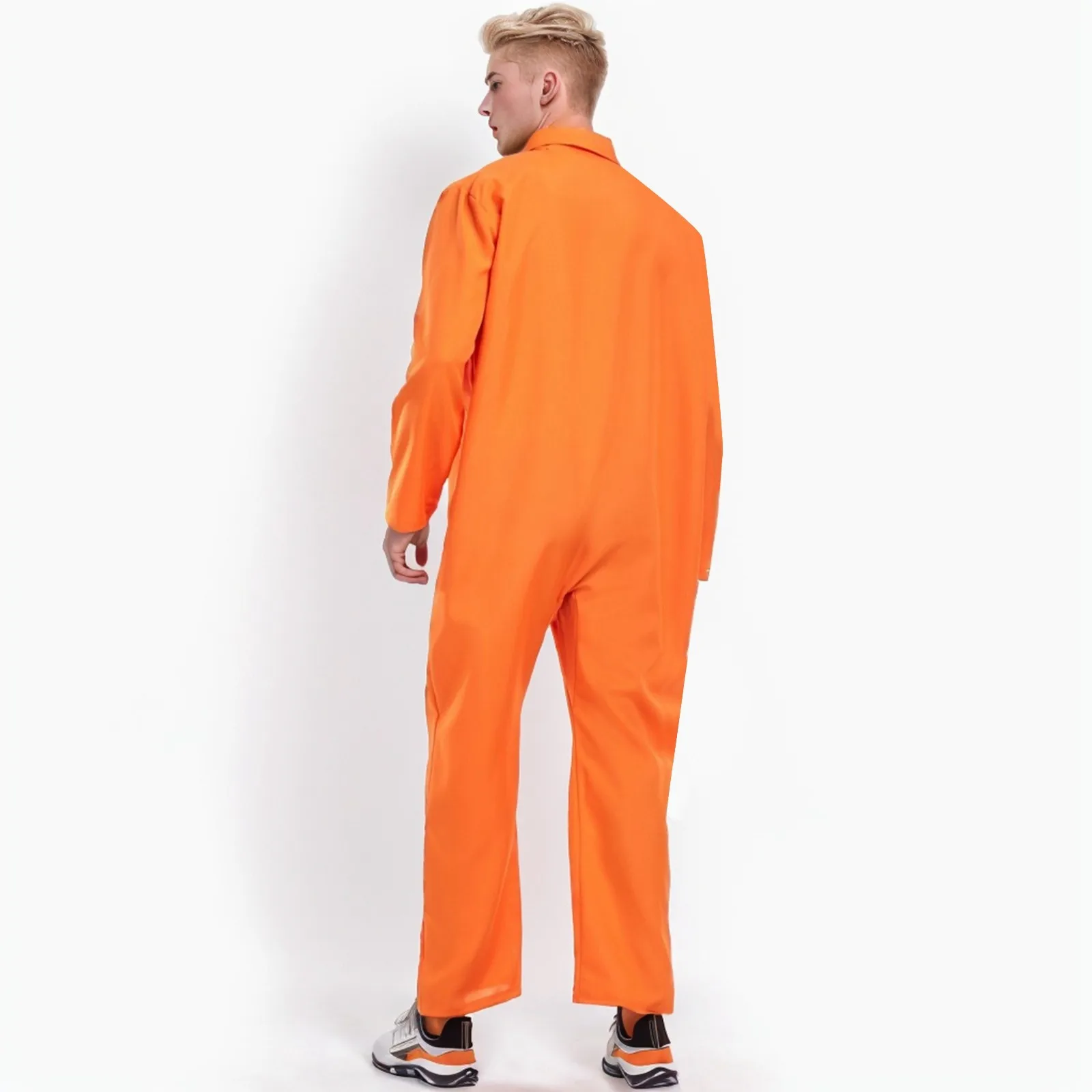 Unisex Jail Costumes Letter Print Long Sleeve Prison Jumpsuit for Adults Toddlers Role-Playing Party Cosplay Outfits