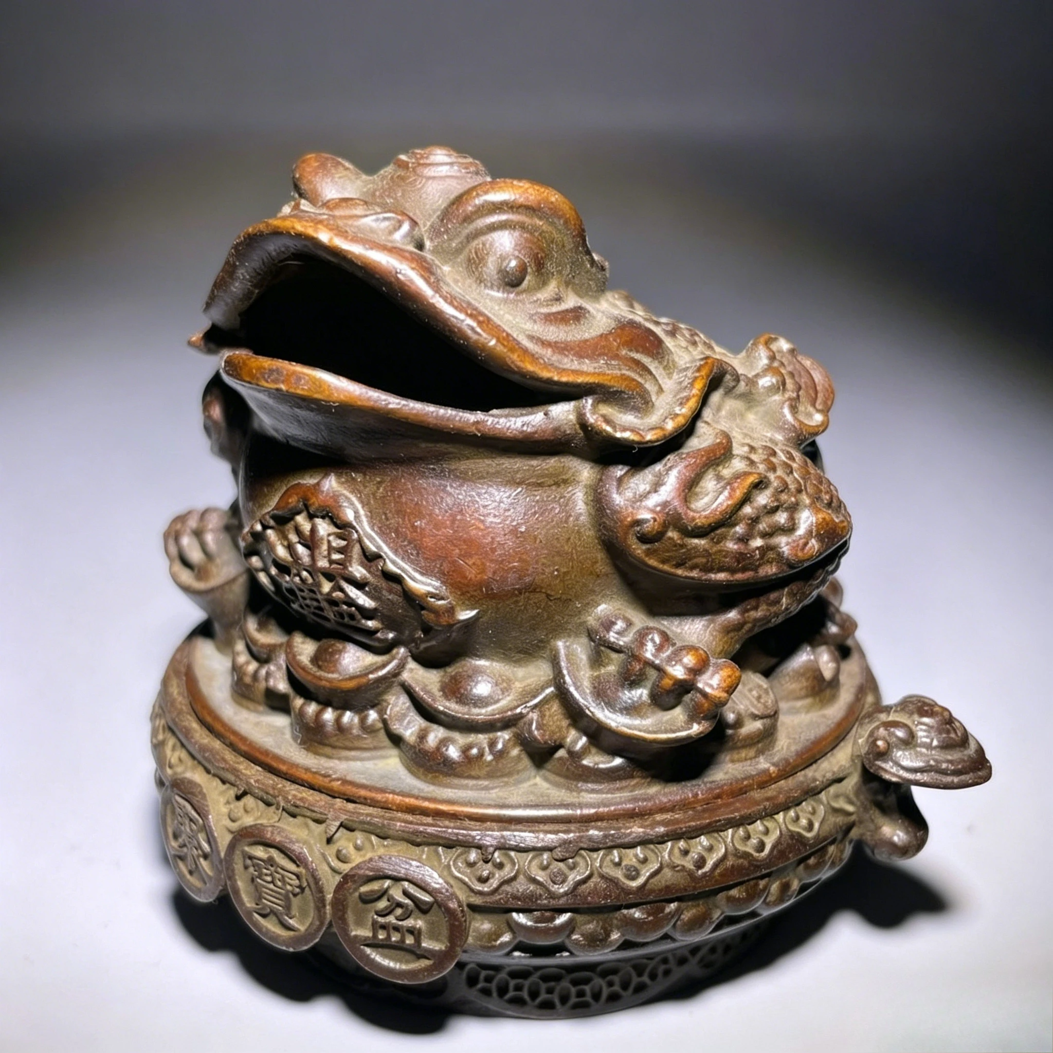 Lucky toad treasure bowl Incense Burner Statue for Tea Home Decor Ornaments