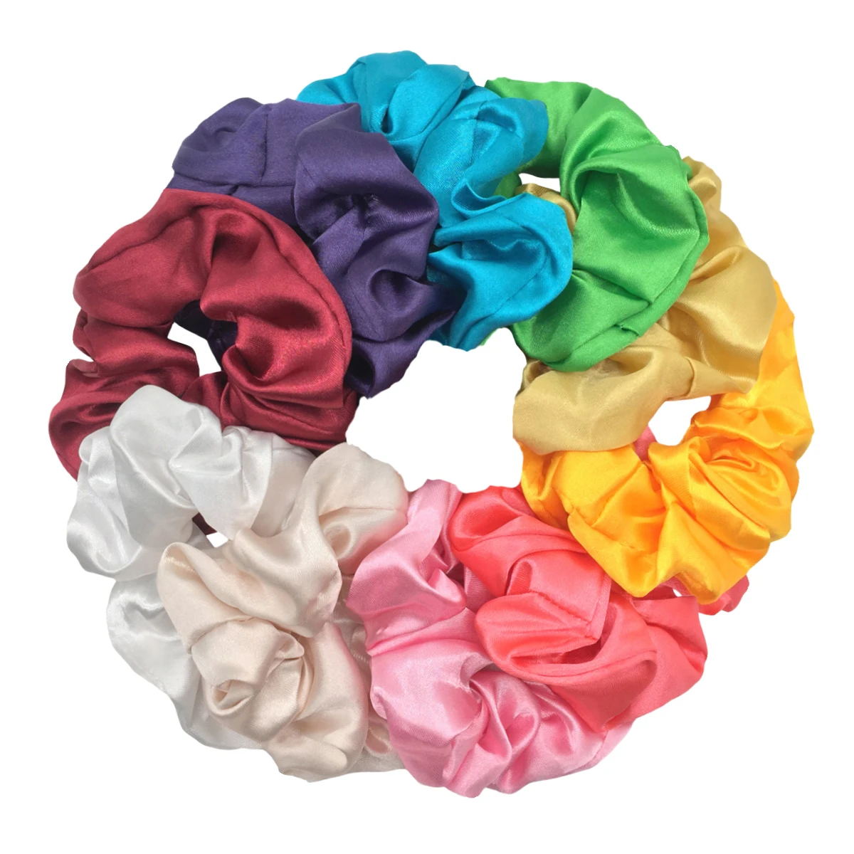 50/30/10Pcs Fashion Satin Scrunchies Girls Elastic Hair Bands Ponytail Holder Ties Rubber Bands Hair Accessories for Women