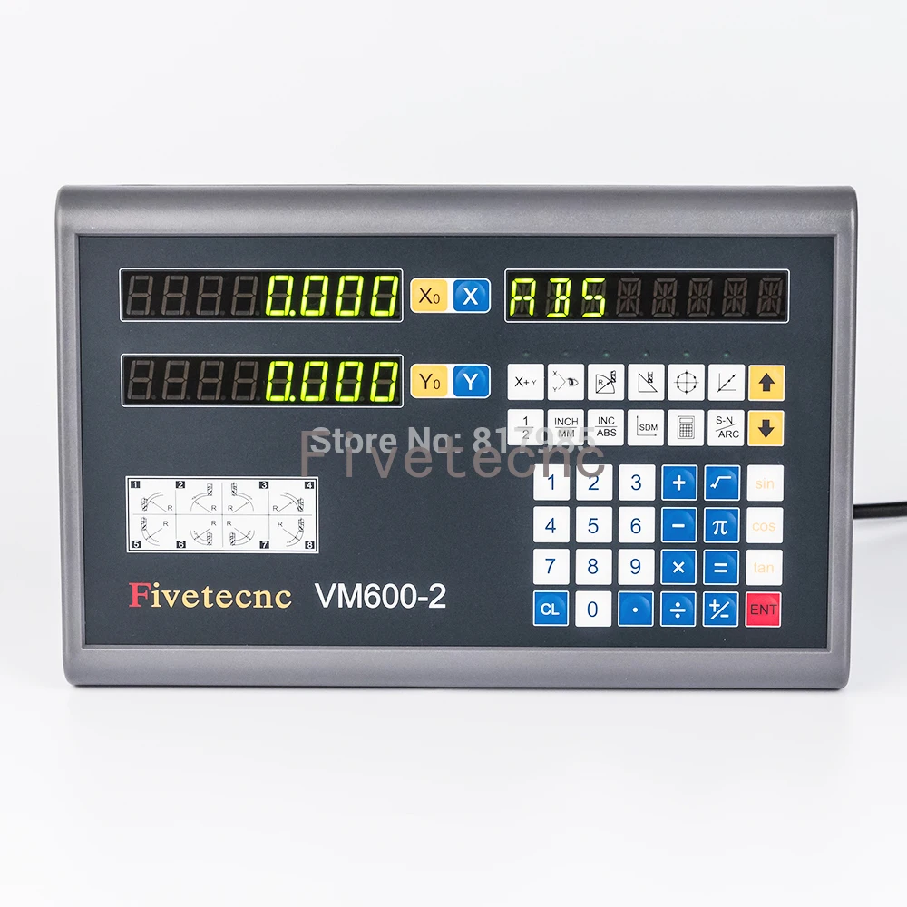 Lathe DRO 2 Axis Digital Readout DRO Display with 50-1000mm Travel Linear Scale 5um Linear Encoder for Milling Grinder Machines